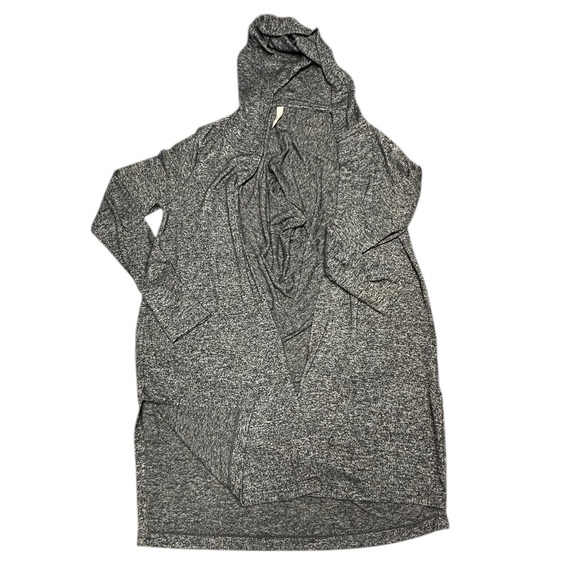 ATHLETA Harmony Wrap Yoga Gray Slouch Open Front Hooded Cardigan Sweater Size XS - Picture 5 of 9